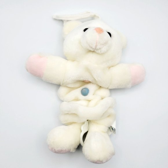 Vintage 1999 Snuggle Toy Cream and Pastel Pink Bear Plush Musical Crib Pull Toy - Picture 1 of 9